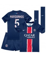 Paris Saint-Germain Marquinhos #5 Domácí dres pro děti 2024-25 Krátký Rukáv (+ trenýrky)